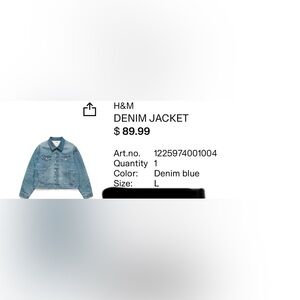 H2 Heron Preston H&M Blue Denim Jacket